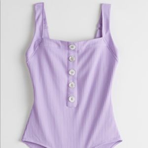 & Other Stories Purple Ribbed Swimsuit - NWT